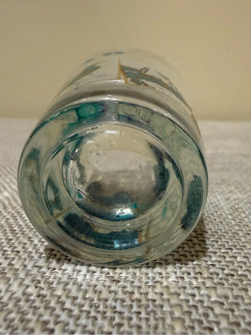 Vintage 1960s 1970s Utah Souvenir Shot Glass Teal Gold MCM Travel State